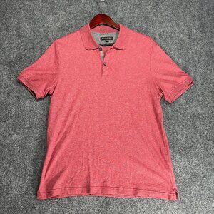 Banana Republic Polo Shirt Mens Medium Luxury Touch Short Sleeve Muted Red Cotto